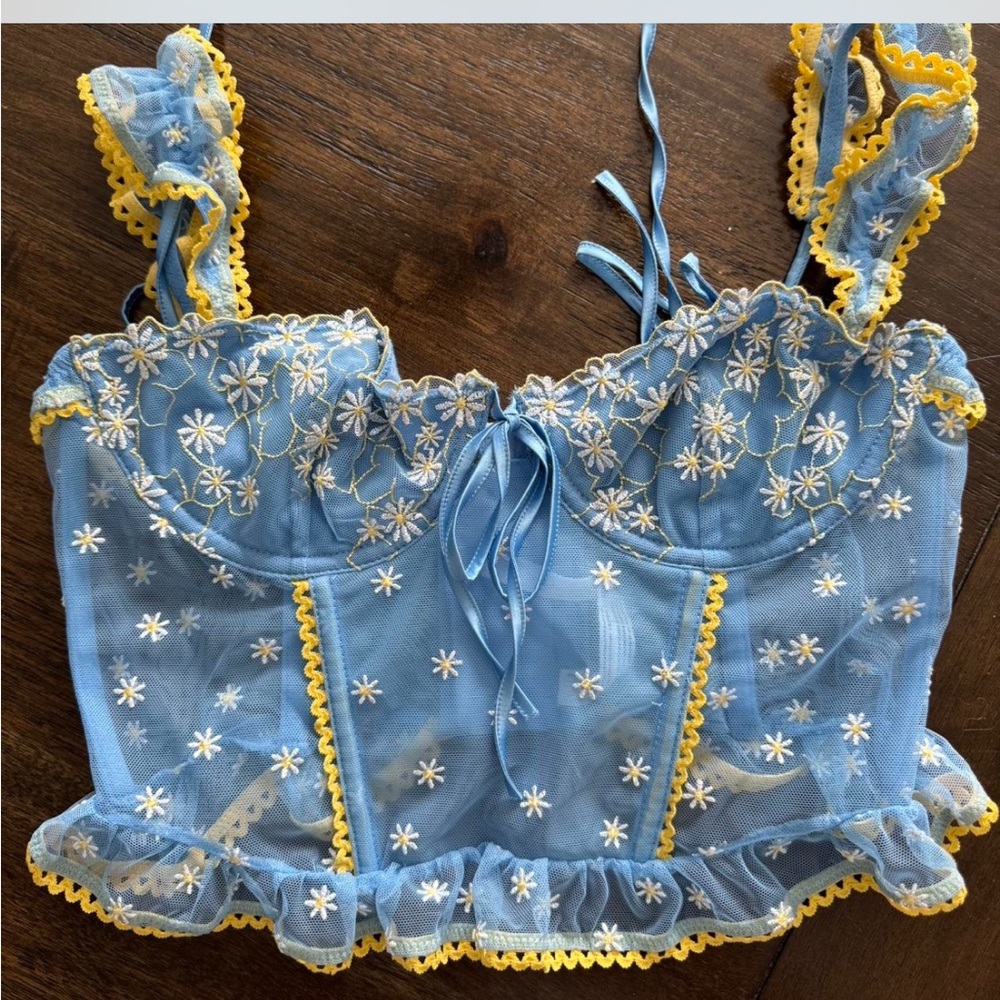 Urban Outfitters Out from under lazy daisy ruffle corset